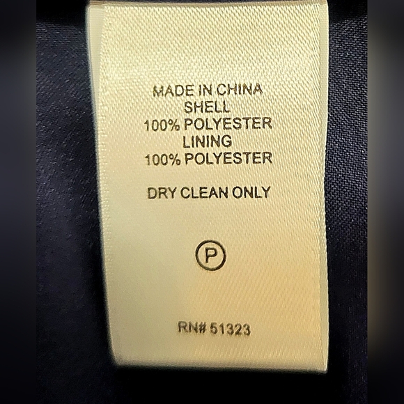 NWT-CeCe-Navy Blue & Black,Collared,Scalloped Hem Dress-Size 10 - Picture 8 of 8